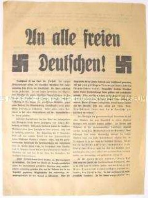 Programmatischer Wahlaufruf der Deutschvölkischen Freiheitsbewegung anlässlich der Reichstagswahlen 1933