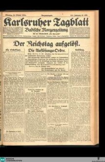 Karlsruher Tagblatt, Morgenausgabe