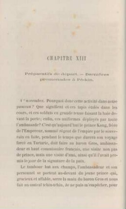 Chapitre XIII. Préparatifs de départ. - Dernières promenades à Pé-kin