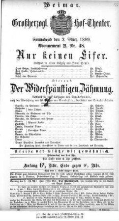 Nur keinen Eifer