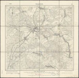 Meßtischblatt 35 : Königsbrück, 1907 : Königsbrück. - Aufgen. 1901, hrsg. 1904, einz. Nachtr. 1907. - 1:25000. - Leipzig, 1907. - 1 Kt.