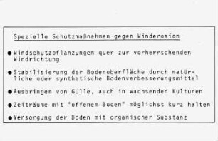 Spezielle Schutzmaßnahmen gegen Winderosion