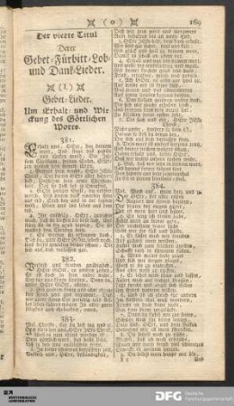 (I.) Gebet-Lieder. Um Erhalt und Wirckung des Göttlichen Worts.