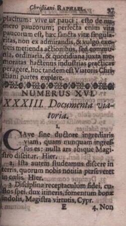 Numerus XVI. XXXIII. Documenta viatoria.