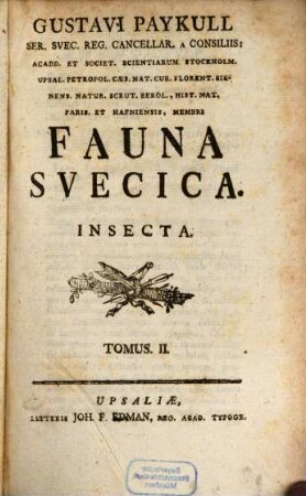 Gustavi Paykull ... Fauna Svecica : insecta. 2