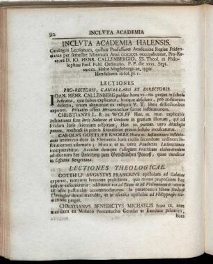 Incluta Academia Halensis.
