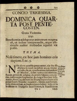 Concio Trigesima. Dominica Quarta Post Pentecosten.