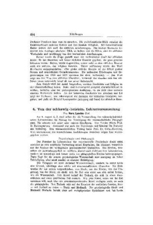 Von der schleswig-holstein. Lehrerversammlung