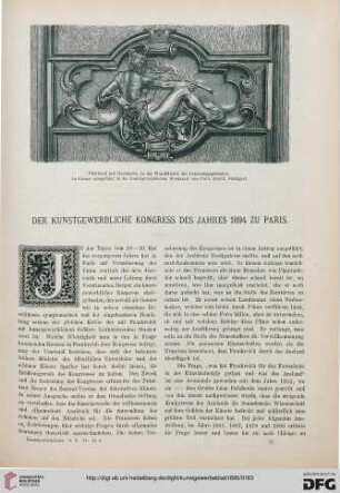 Der kunstgewerbliche Kongress des Jahres 1894 zu Paris