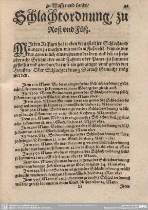 Schlachtordnung/ zu Roß und Fuß.
