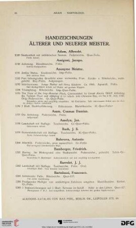 Handzeichnungen älterer und neuerer Meister (Nr. 1189-1383)