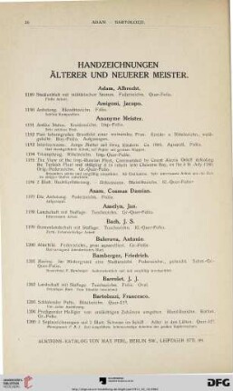 Handzeichnungen älterer und neuerer Meister (Nr. 1189-1383)