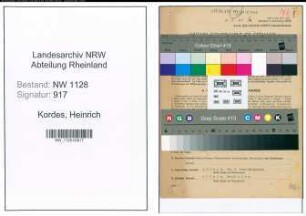 Entnazifizierung Heinrich Kordes , geb. 22.08.1893 (Polizist)