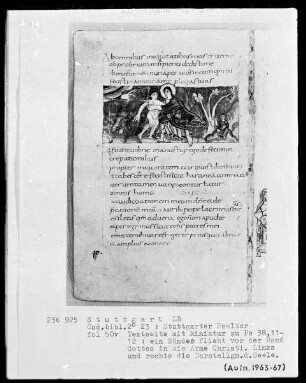 Der Stuttgarter Bibelpsalter — Die Erschaffung des Menschen durch Christus, Folio 50verso