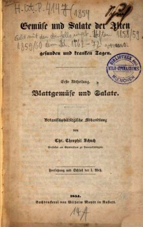 Programm des Großherzoglichen Gymnasiums zu Donaueschingen : vom Schuljahre ... 1853/54