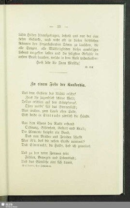 Zu einem Feste der Konkordia