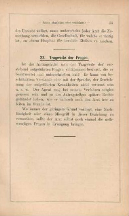 23. Tragweite der Fragen