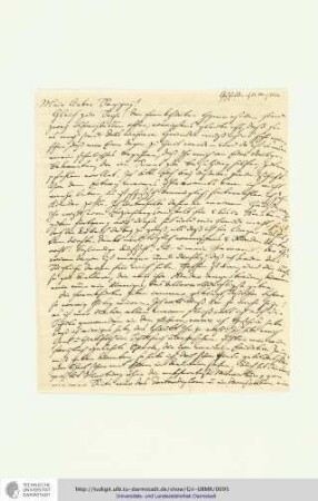 Ms. 725/63 (Johann Heinrich Christian Bang, 18.05.1822)