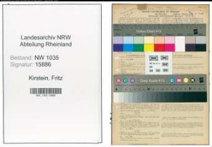 Entnazifizierung Fritz Kirstein , geb. 08.02.1907 (Schlosser)