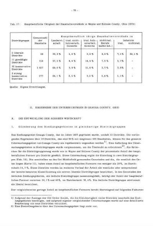 II. Ergebnisse der Untersuchungen in Geauga County, Ohio