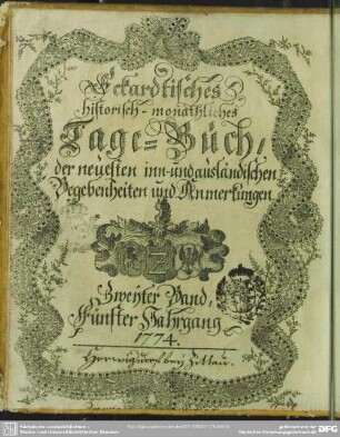 5.1774: Des Eckardtischen monathlichen Tage-Buchs ... Stück