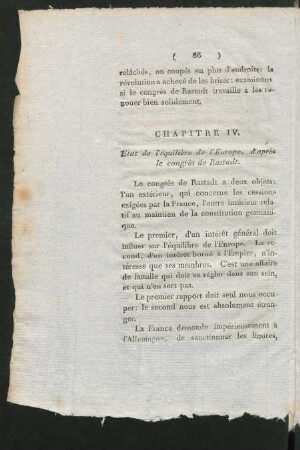 De l'équilibre de l'Europge d'après le congrès de Rastadt