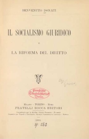 Il socialismo giuridico e la riforma del diritto