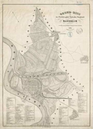 Grund-Riss von der Großherz. Badischen Hauptstadt Mannheim samt der ganzen Feldgemarkung ...