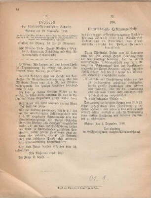 XI. 230. Unterthänigste Erklärungsschrift