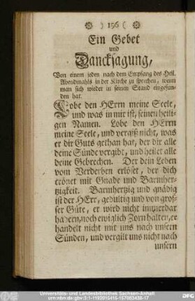Ein Gebet und Dancksagung,