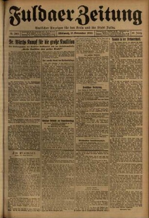 Ausgabe vom Mittwoch, den 15. November 1922.