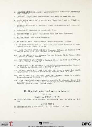 B) Gemälde alter und neuerer Meister (Nr. 47-72)