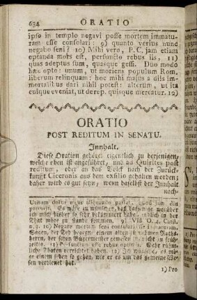 Oratio Post Reditum In Senatu.