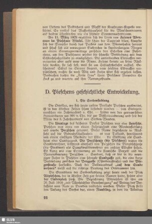 D. Pieschens geschichtliche Entwickelung