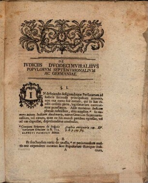 Diss. iuris Germ. de iudiciis duodecimviralibus populorum septemtrionalium et Germaniae