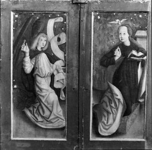 Flügelaltar : Flügelaltar. Tempera, Holz (1476/1500). Verkündigung. Graz: Steiermärkisches Landesmuseum Joanneum
