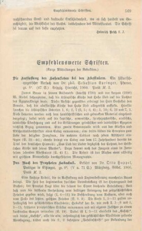 569-581 Empfehlenswerthe Schriften