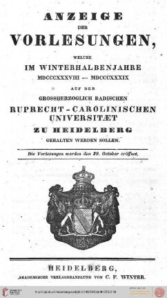 Wintersemester 1838/1839