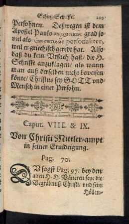 Caput. VIII. & IX. Von Christi Mittler-ampt in seiner Ernidrigung.