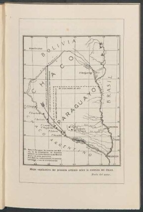 Mapa explicativo del presente artículo sobre la cuestión del Chaco