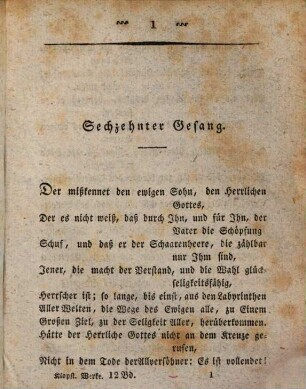 Klopstocks sämmtliche Werke. 12. Messias. 16.-18. Gesang. - 1829. - 170 S.