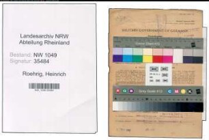 Entnazifizierung Heinrich Roehrig , geb. 14.07.1895 (Werkmeister)
