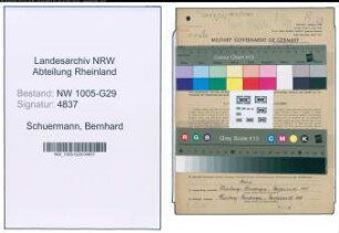 Entnazifizierung Bernhard Schuermann , geb. 27.07.1902 (Techn.Angestellter)