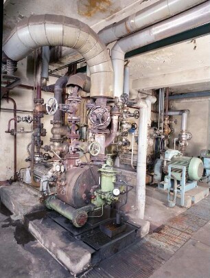 Riesa-Merzdorf, Paul-Greifzu-Straße. Altes Heizkraftwerk (1954). Speisepumpen