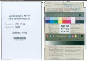 Entnazifizierung Hilde Welsing , geb. 03.10.1907 ()
