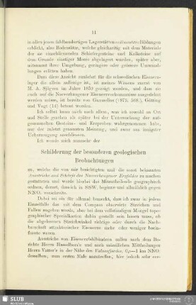 Schilderung der besonderen geologischen Beobachtungen