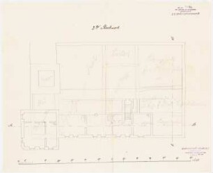 Rathaus, Leobschütz Umbau: Grundriss 2. Obergeschoss, Maßstabsleiste (Fuß)