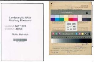 Entnazifizierung Heinrich Mohr , geb. 02.03.1898 (Hotelangestellter)