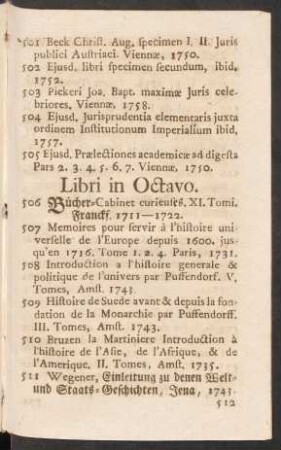 Libri in Octavo