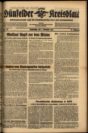 Ausgabe vom Donnerstag, den 05. November 1942.